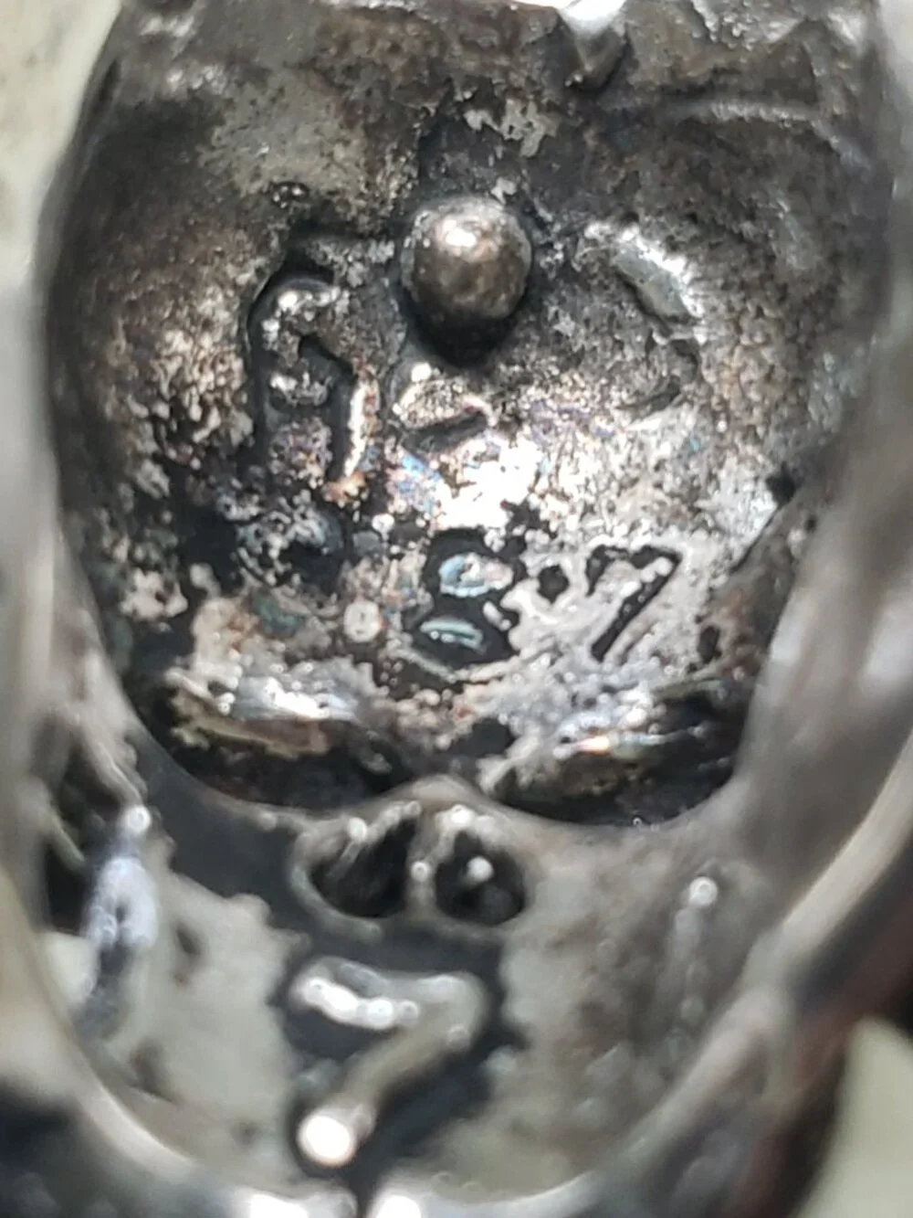 G&S Skull & Crossbones Biker Ring Size 6.25 Silver Tone 1987 vintage